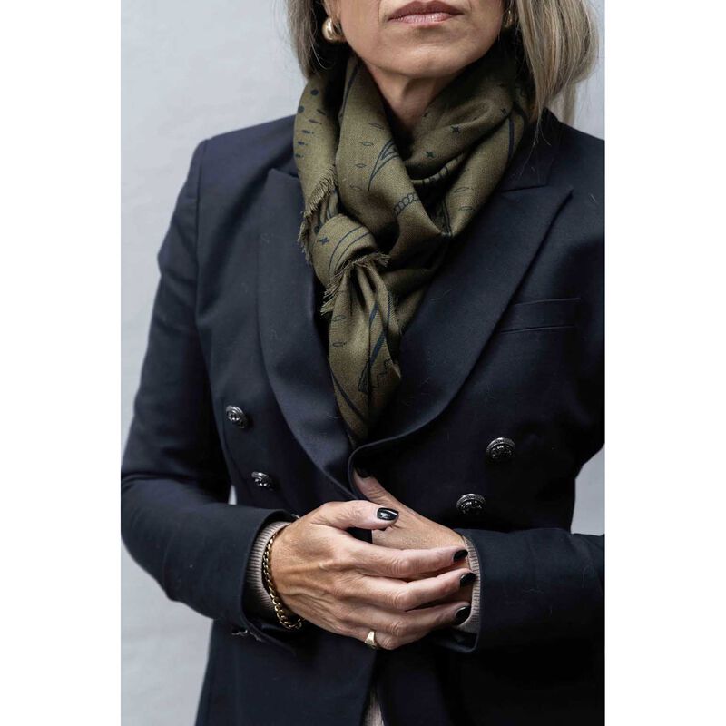 Dark Hampton X Ellie Compton The Yorke Wool Silk Scarf image number 3